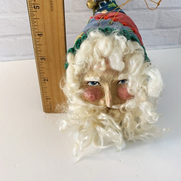 Vintage House of Hatten Christmas Santa Claus Head Ornament Paper Mache Face - Picture 7 of 10